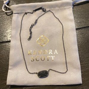 Kendra Scott Black Drusy Elisa Necklace